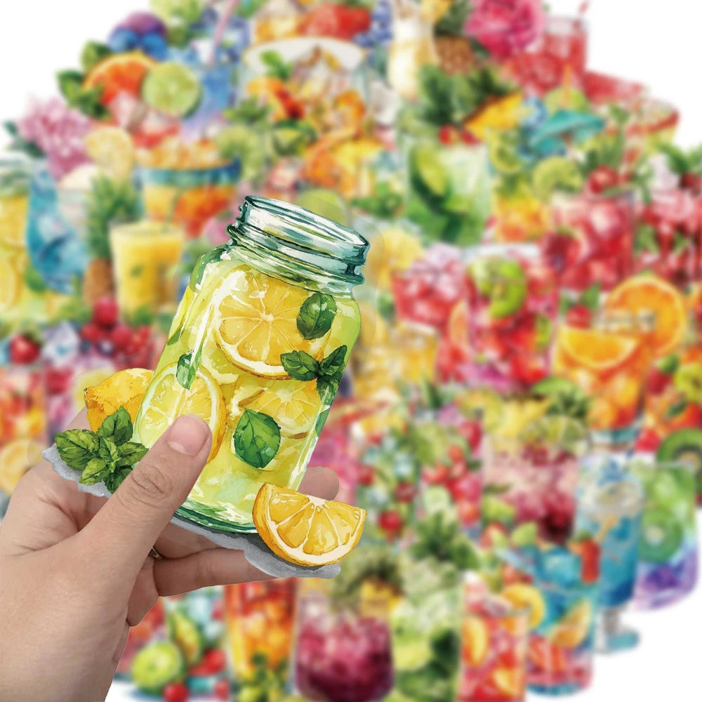 50PCS Summer Beverage PET Sticker Pack