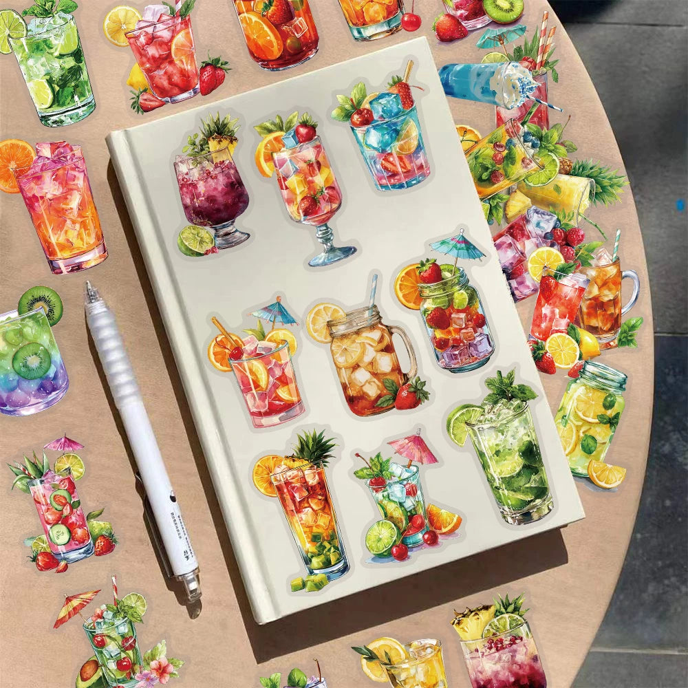 50PCS Summer Beverage PET Sticker Pack