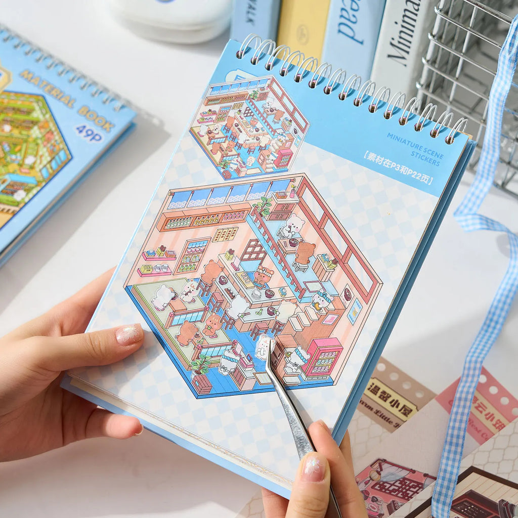 49pcs/bag Town 3D Mini Stickers
