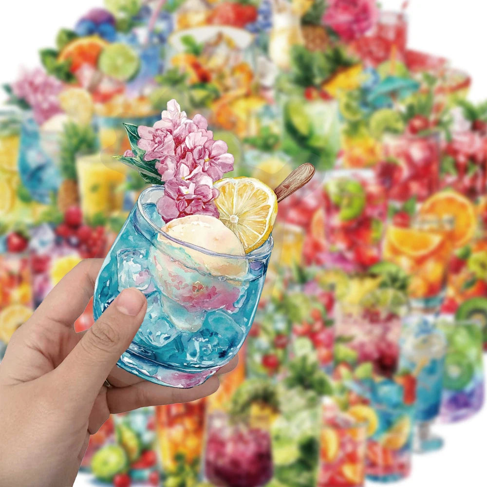 50PCS Summer Beverage PET Sticker Pack