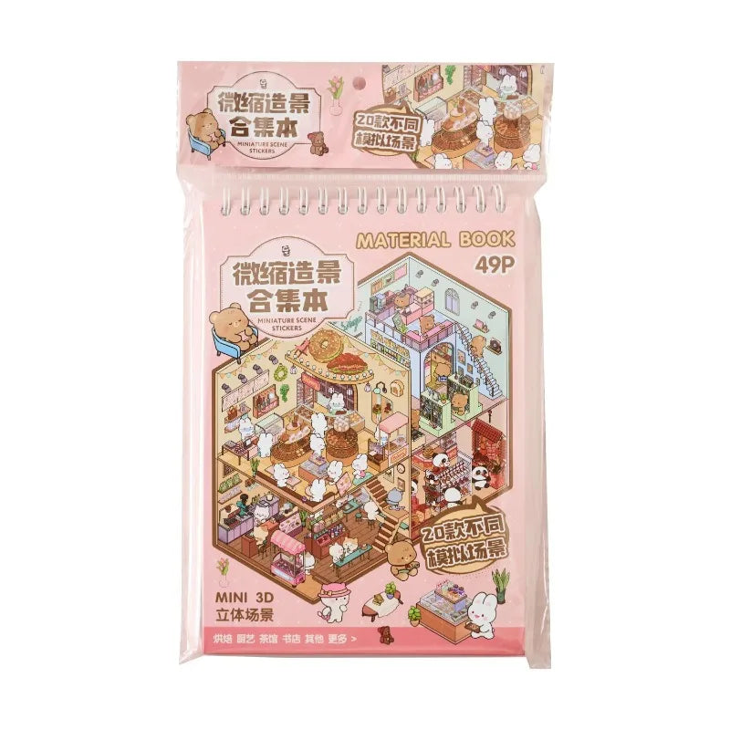 49pcs/pack Sunny Town Mini Scene Stickers