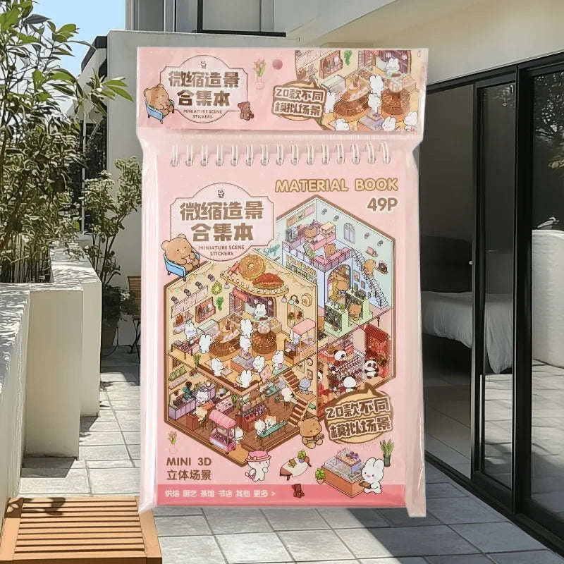 49pcs/pack Sunny Town Mini Scene Stickers