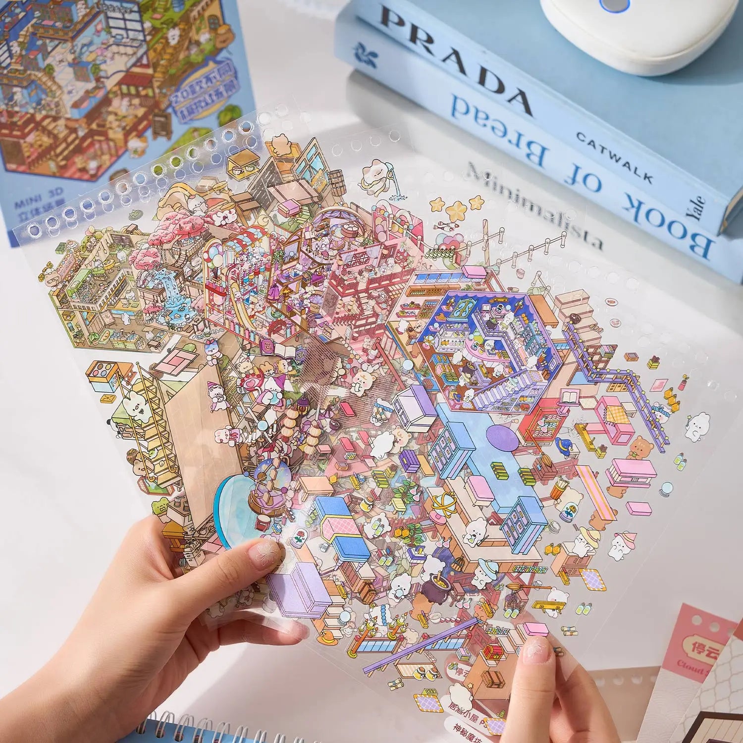 49pcs/bag Town 3D Mini Stickers