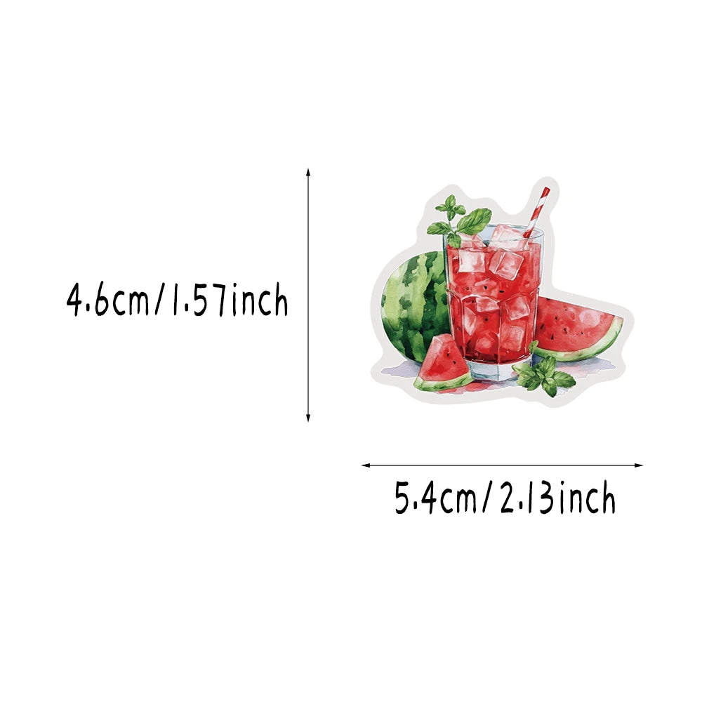50PCS Summer Beverage PET Sticker Pack