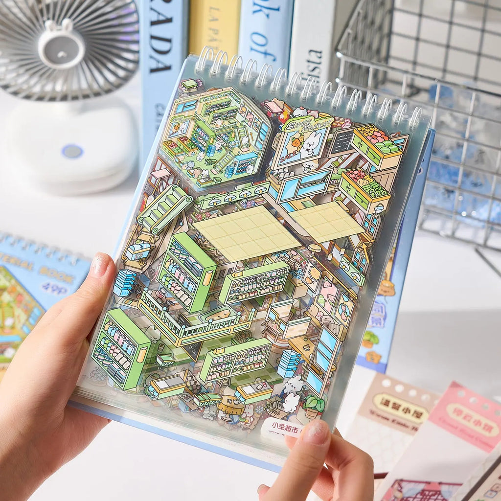49pcs/bag Town 3D Mini Stickers