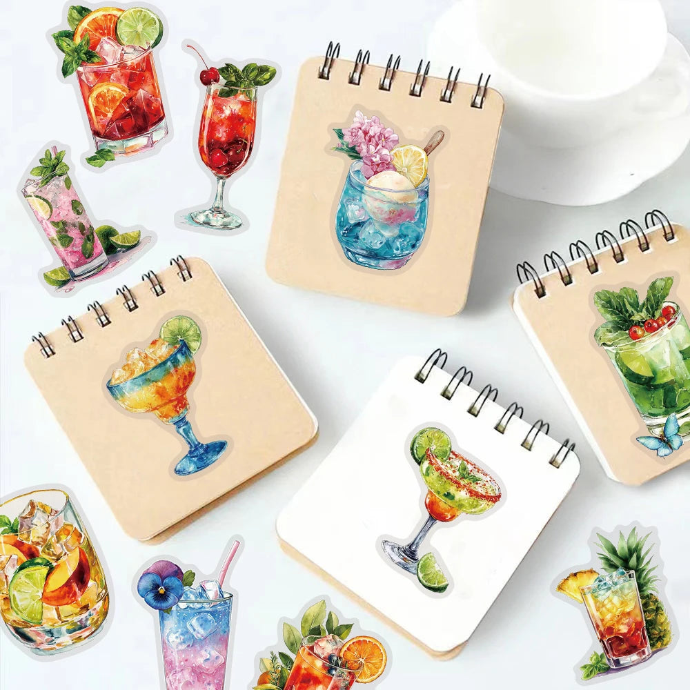 50PCS Summer Beverage PET Sticker Pack